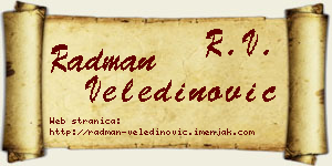 Radman Veledinović vizit kartica